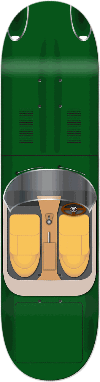 British Racing Green Roadster, Car series — skateboard graphic by Leighton Dyer