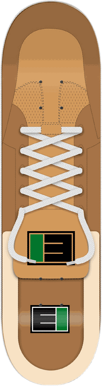 Brown/Tan, Shoe series — skateboard graphic by Leighton Dyer