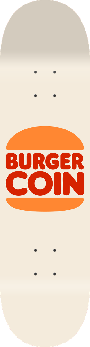 Burger Coin, Bitcoin series — skateboard graphic by Leighton Dyer