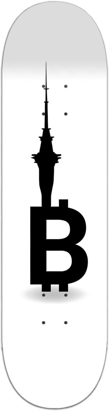 Sky Tower Bitcoin, Bitcoin series — skateboard graphic by Leighton Dyer