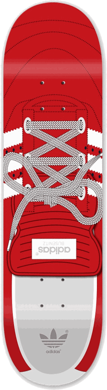 Adidas Busenitz, Red, Shoe series — skateboard graphic by Leighton Dyer