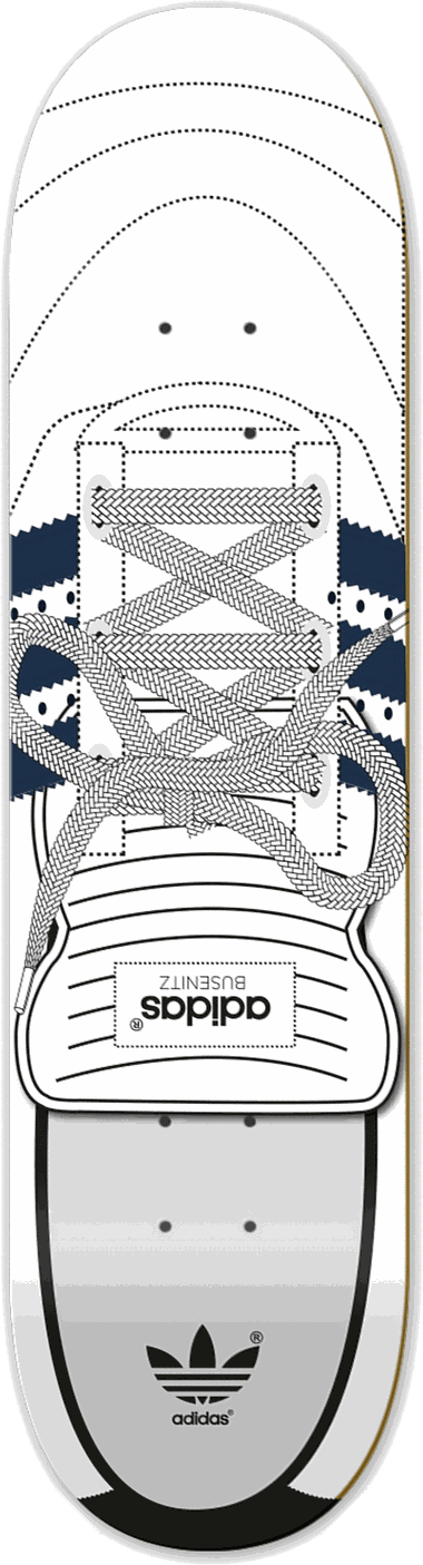 adidas Busenitz, White/Navy, Shoe series — skateboard graphic by Leighton Dyer