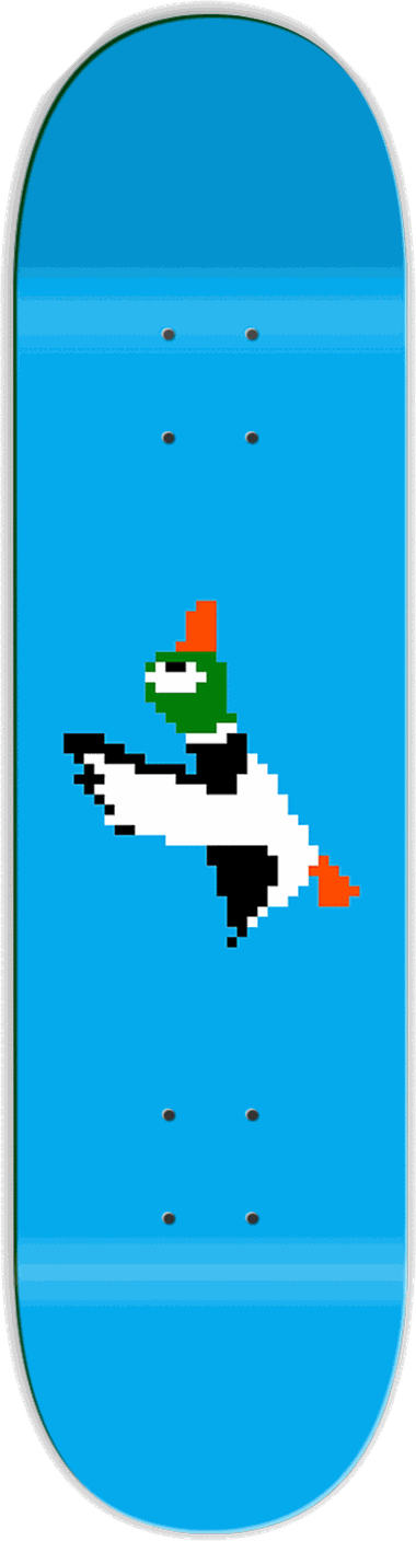 Duck Hunt, Duck, Gaming series — skateboard graphic by Leighton Dyer