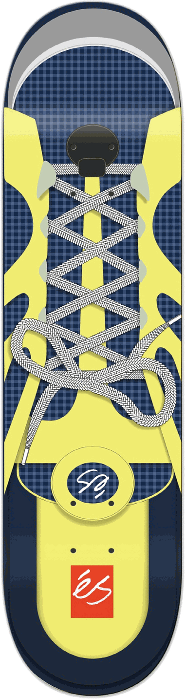 éS, Yellow/Navy, éS series — skateboard graphic by Leighton Dyer