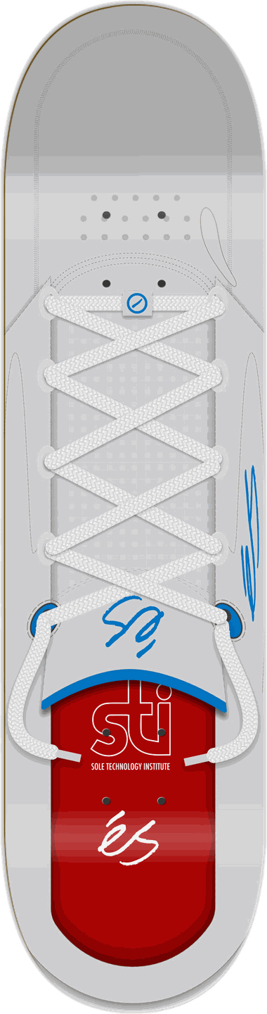 éS STI, Grey/Red, éS series — skateboard graphic by Leighton Dyer
