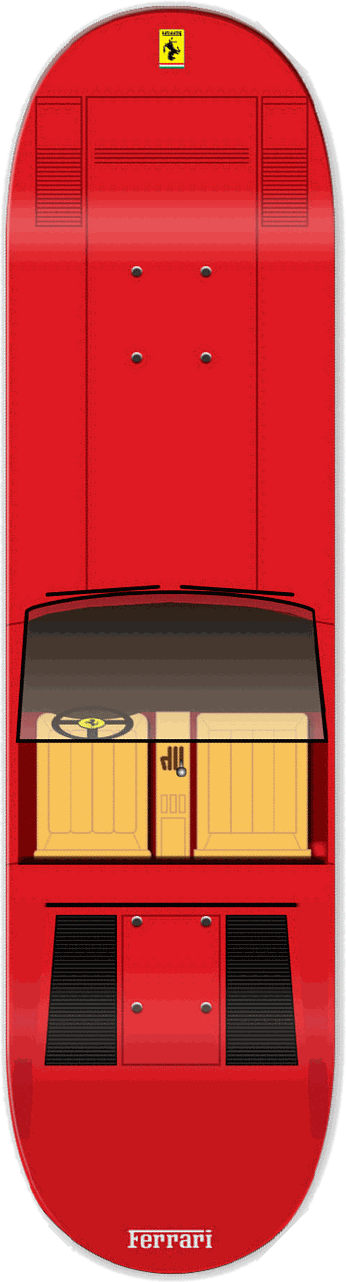 Ferrari, Red, Car series — skateboard graphic by Leighton Dyer