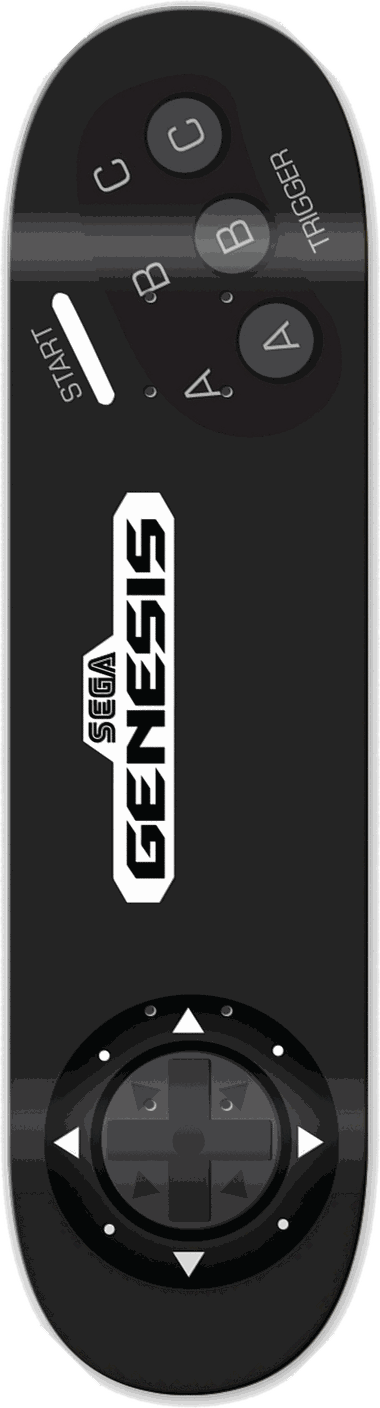 Sega Genesis, Gaming series — skateboard graphic by Leighton Dyer