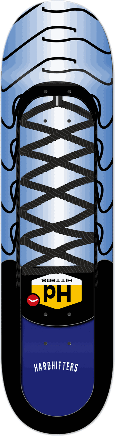 Hardhitters, Blue, Shoe series — skateboard graphic by Leighton Dyer