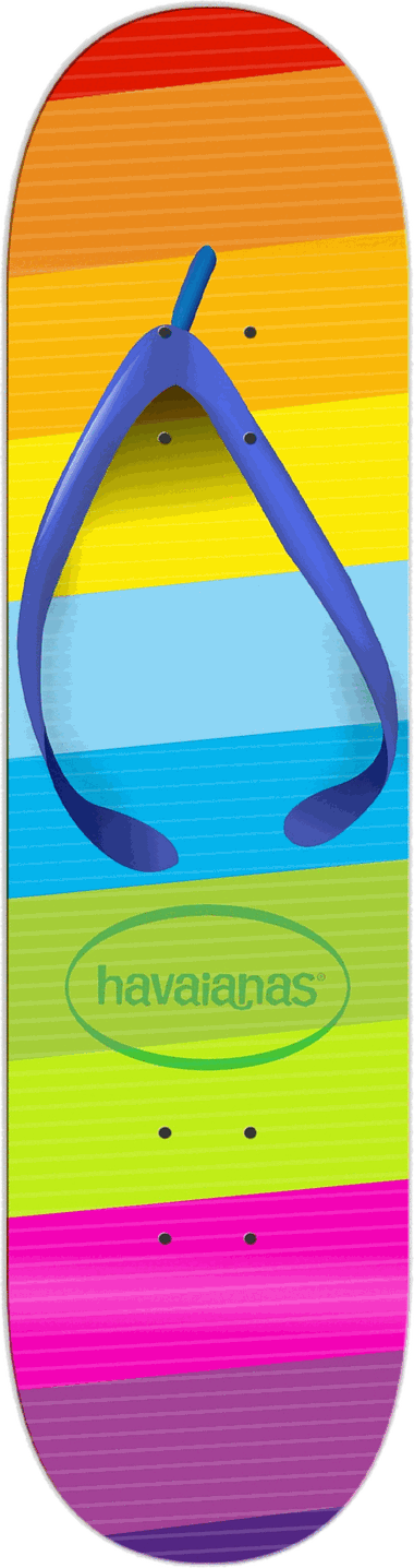 Havaianas, Rainbow, Shoe series — skateboard graphic by Leighton Dyer
