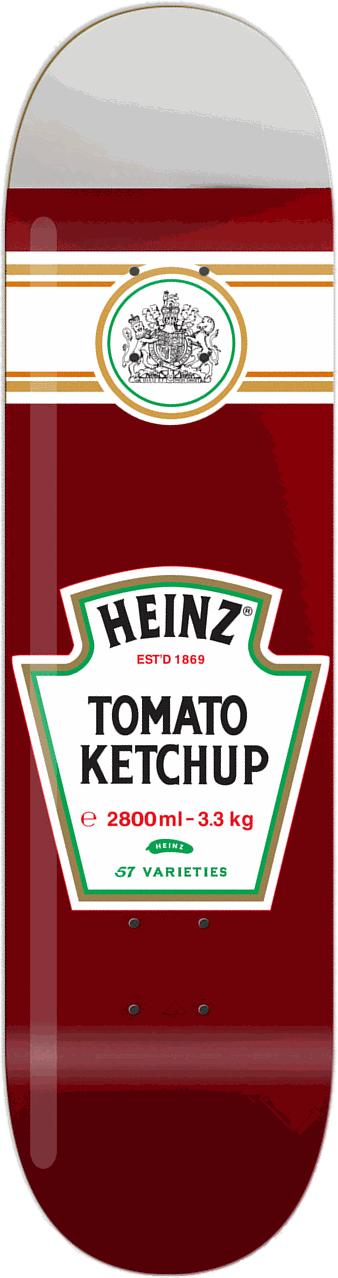 Heinz Tomato Ketchup, Packaging series — skateboard graphic by Leighton Dyer