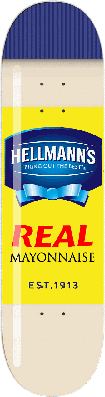 Hellmann's, Packaging series — skateboard graphic by Leighton Dyer