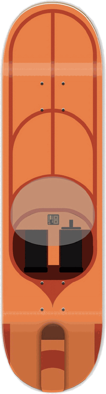 Landspeeder, Star Wars series — skateboard graphic by Leighton Dyer