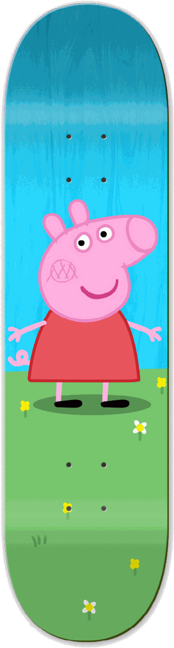 Peppa Pig, Muckmouth — skateboard graphic by Leighton Dyer