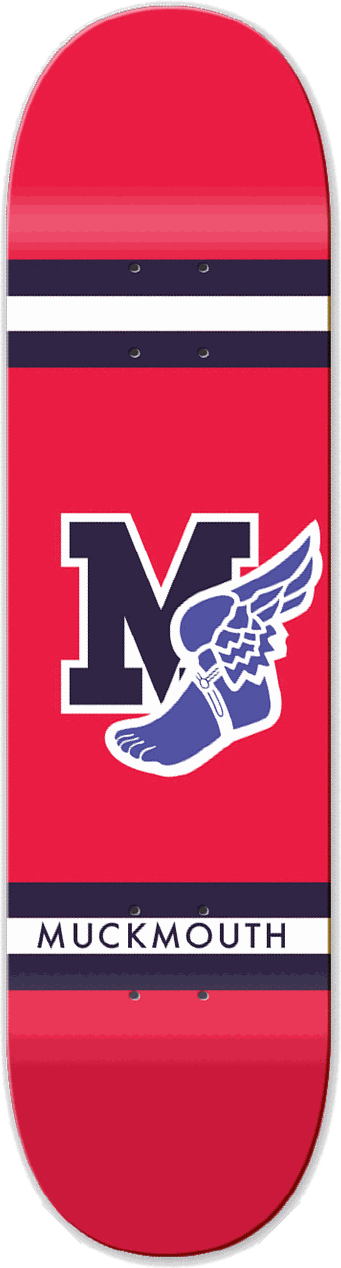 M Wing, Muckmouth — skateboard graphic by Leighton Dyer
