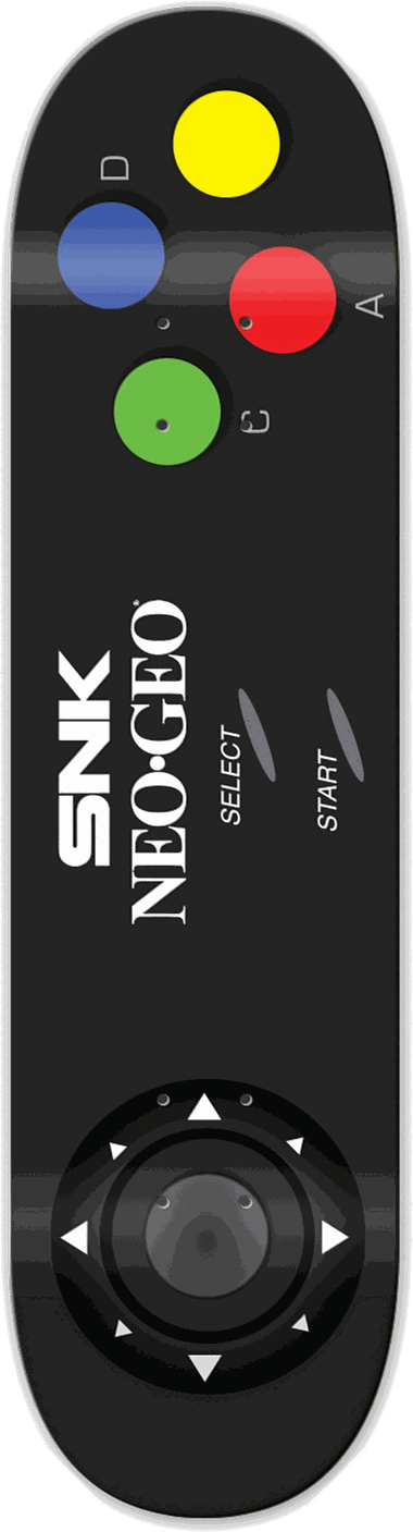 SNK Neo Geo, Gaming series — skateboard graphic by Leighton Dyer