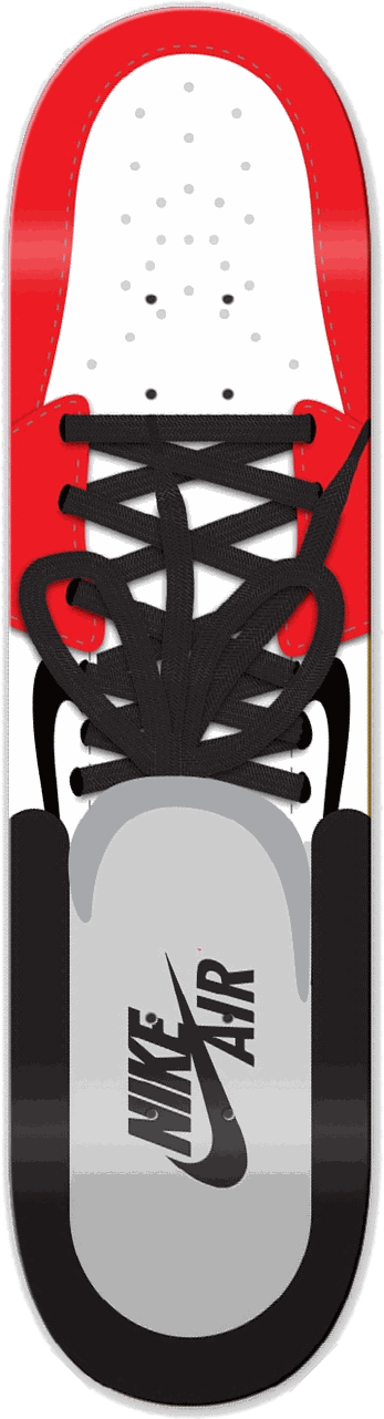 Nike Air, Red/Black, Shoe series — skateboard graphic by Leighton Dyer