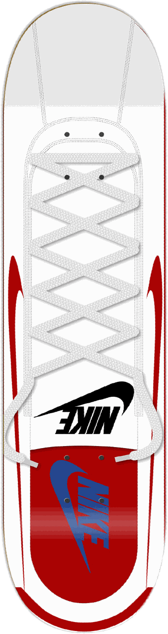 Nike Cortez, White/Red, Shoe series — skateboard graphic by Leighton Dyer