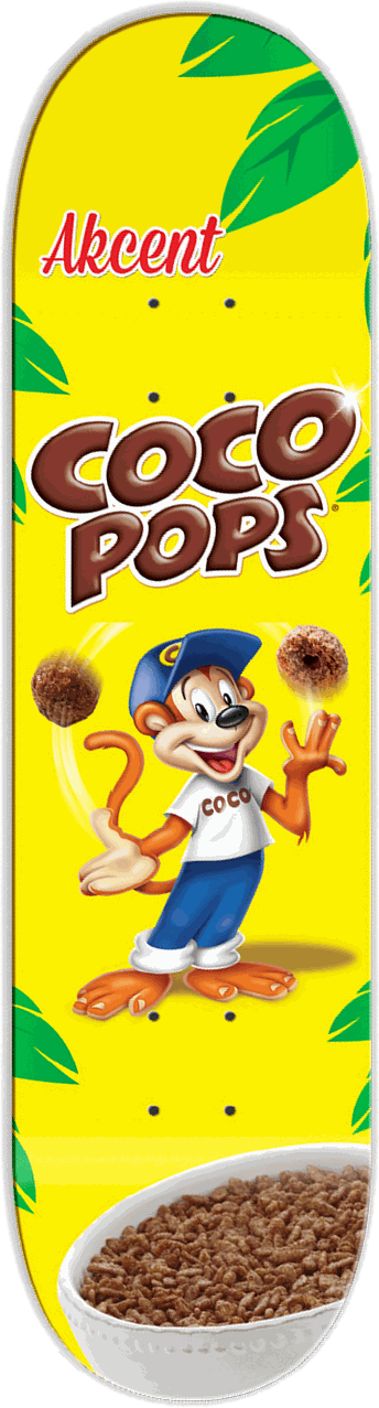 Akcent Coco Pops, Other / one-offs — skateboard graphic by Leighton Dyer