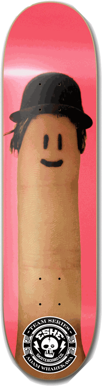 Eshe Team Finger, Adam Wharekawa, Other / one-offs — skateboard graphic by Leighton Dyer
