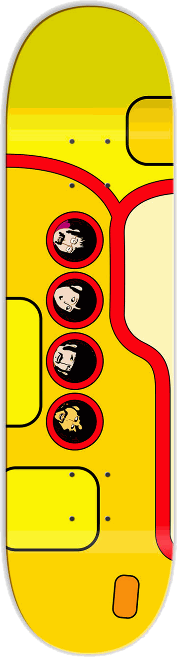 Yellow Submarine, Car series — skateboard graphic by Leighton Dyer
