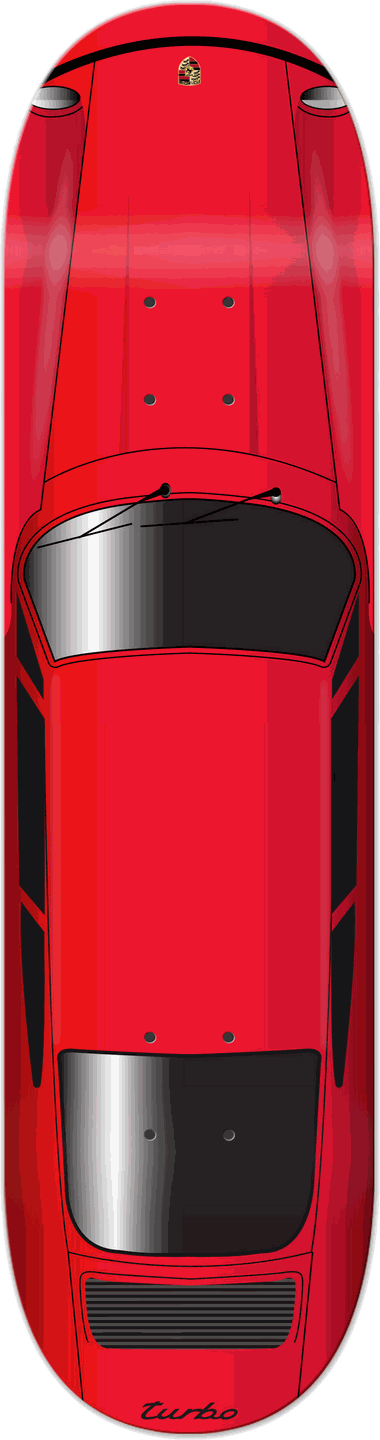 Porsche 911 Turbo, Red, Car series — skateboard graphic by Leighton Dyer