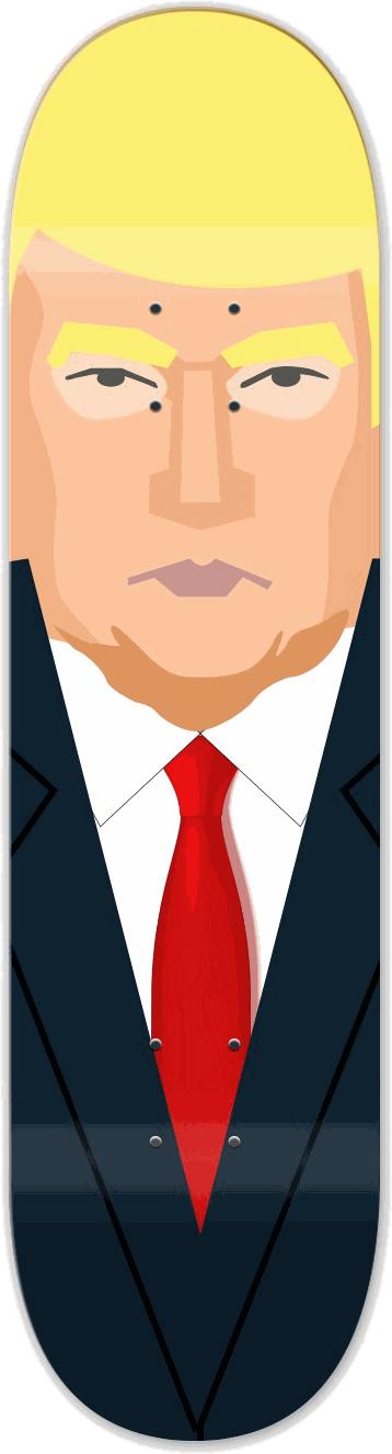 Donald Trump, People series — skateboard graphic by Leighton Dyer