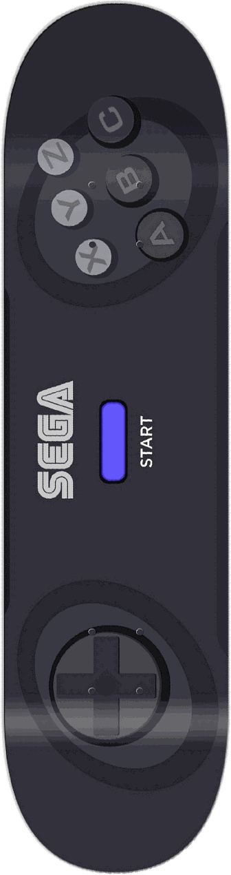 Sega Saturn, Gaming series — skateboard graphic by Leighton Dyer