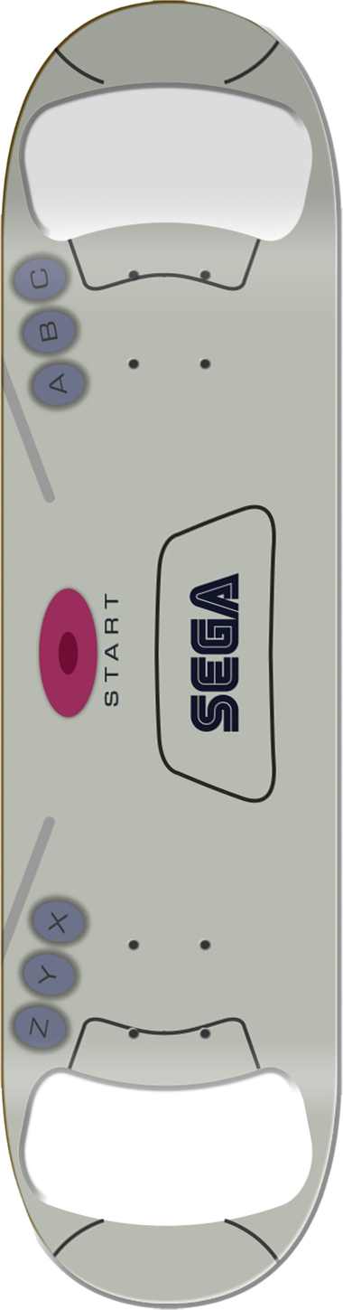 Sega Saturn Steering Wheel, Gaming series — skateboard graphic by Leighton Dyer