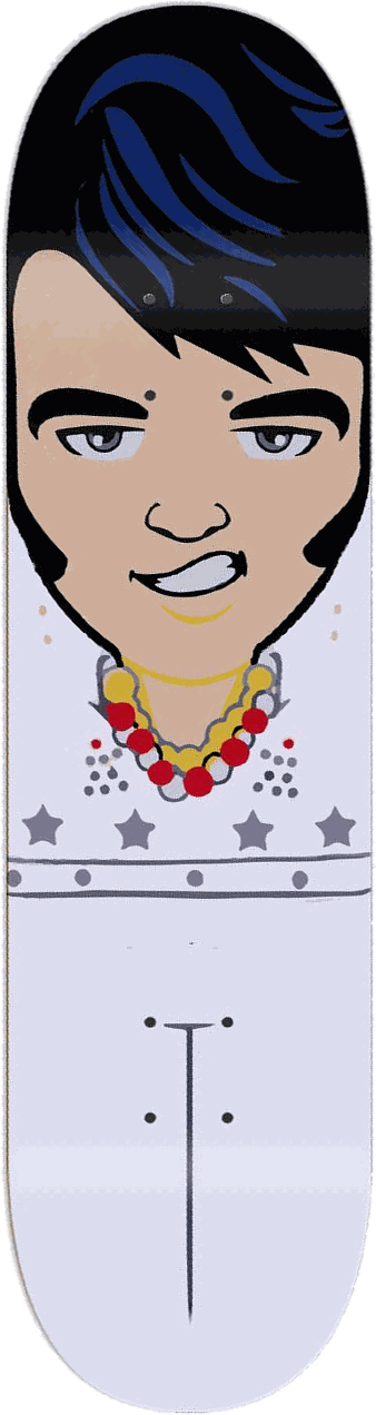 Elvis, People series — skateboard graphic by Leighton Dyer