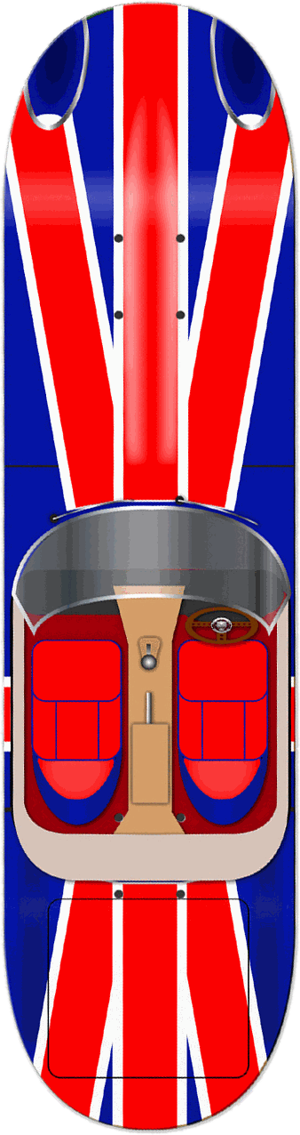 Union Jack Roadster, Car series — skateboard graphic by Leighton Dyer