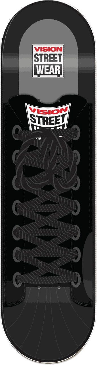 Vision High Top, All Black, Shoe series — skateboard graphic by Leighton Dyer
