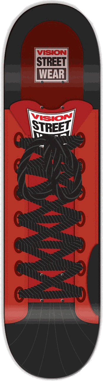 Vision High Top, Red, Shoe series — skateboard graphic by Leighton Dyer