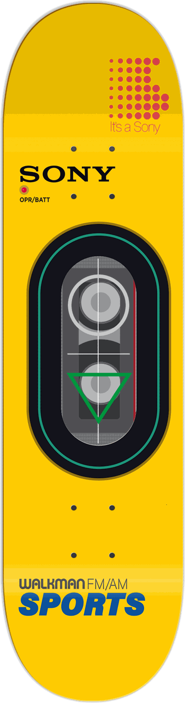 Walkman Sports, Gaming series — skateboard graphic by Leighton Dyer